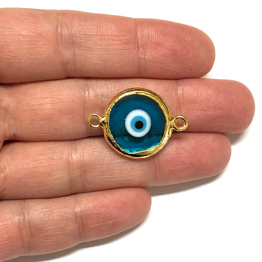 Murano Cam Sıvama Nazar Bileklik - Şeffaf Mavi