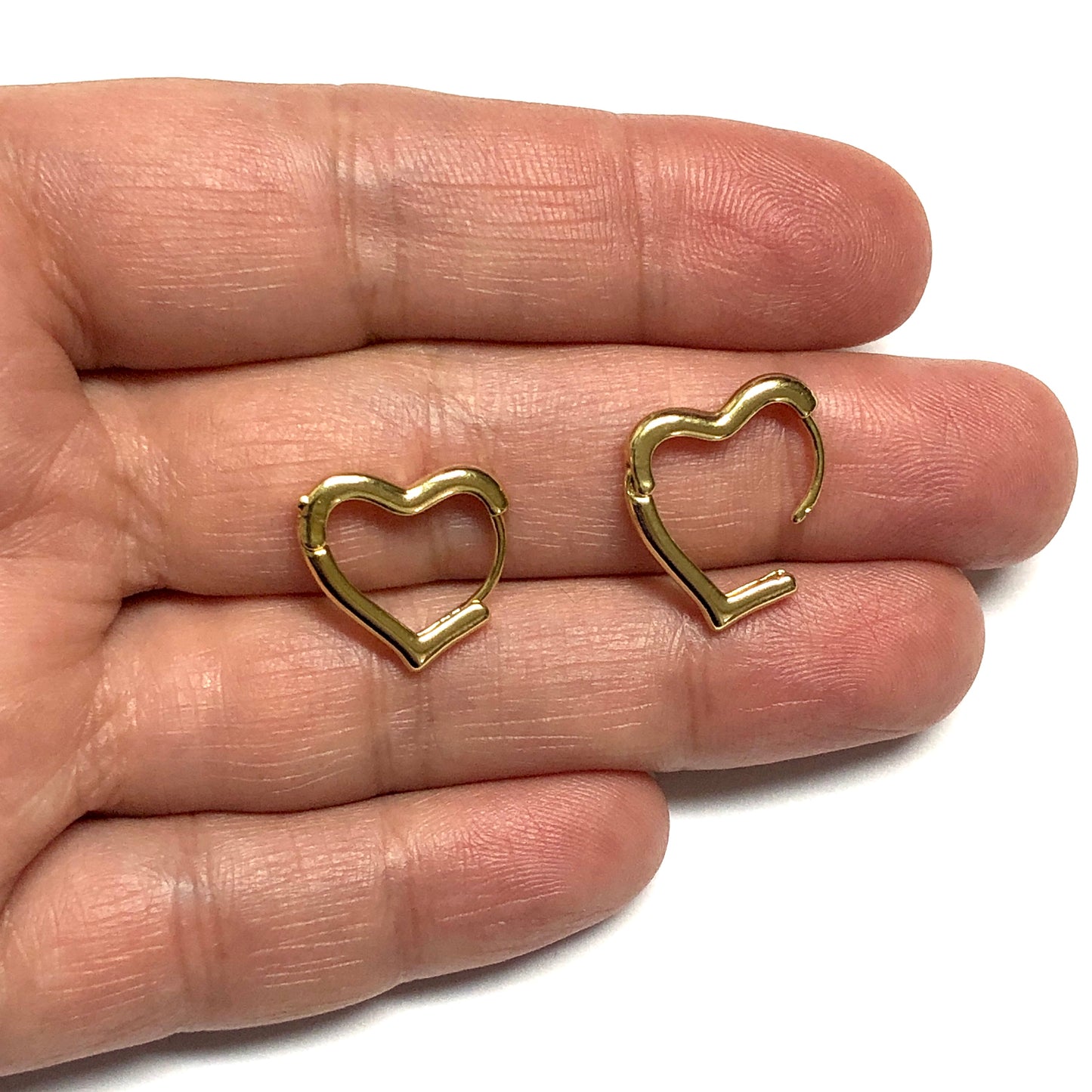 Altın Kaplama Kalp Küpe 16mm