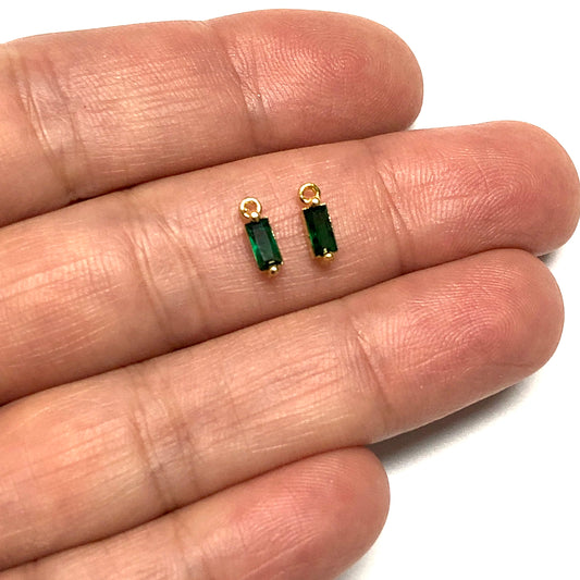 Altın Kaplama Baget Doğum Taşı - Mayıs - Zümrüt