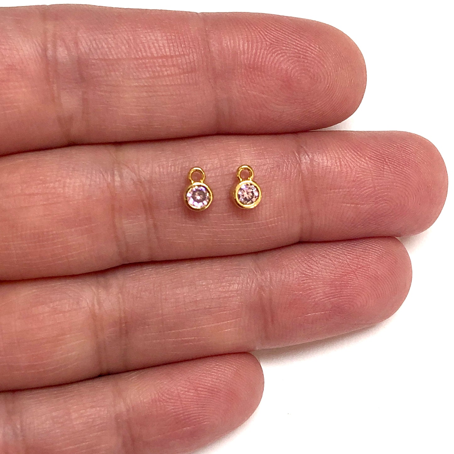 Altın Kaplama 4mm Doğum Taşı - Ekim - Turmalin