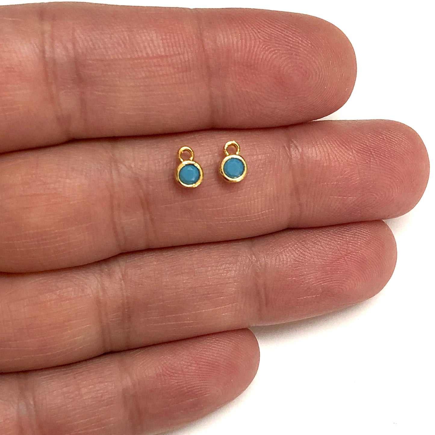 Altın Kaplama 4mm Doğum Taşı - Aralık - Topaz
