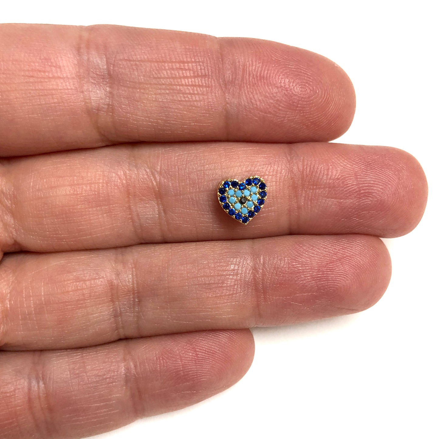 Altın Kaplama Renkli Zirkon Taşlı Kalp