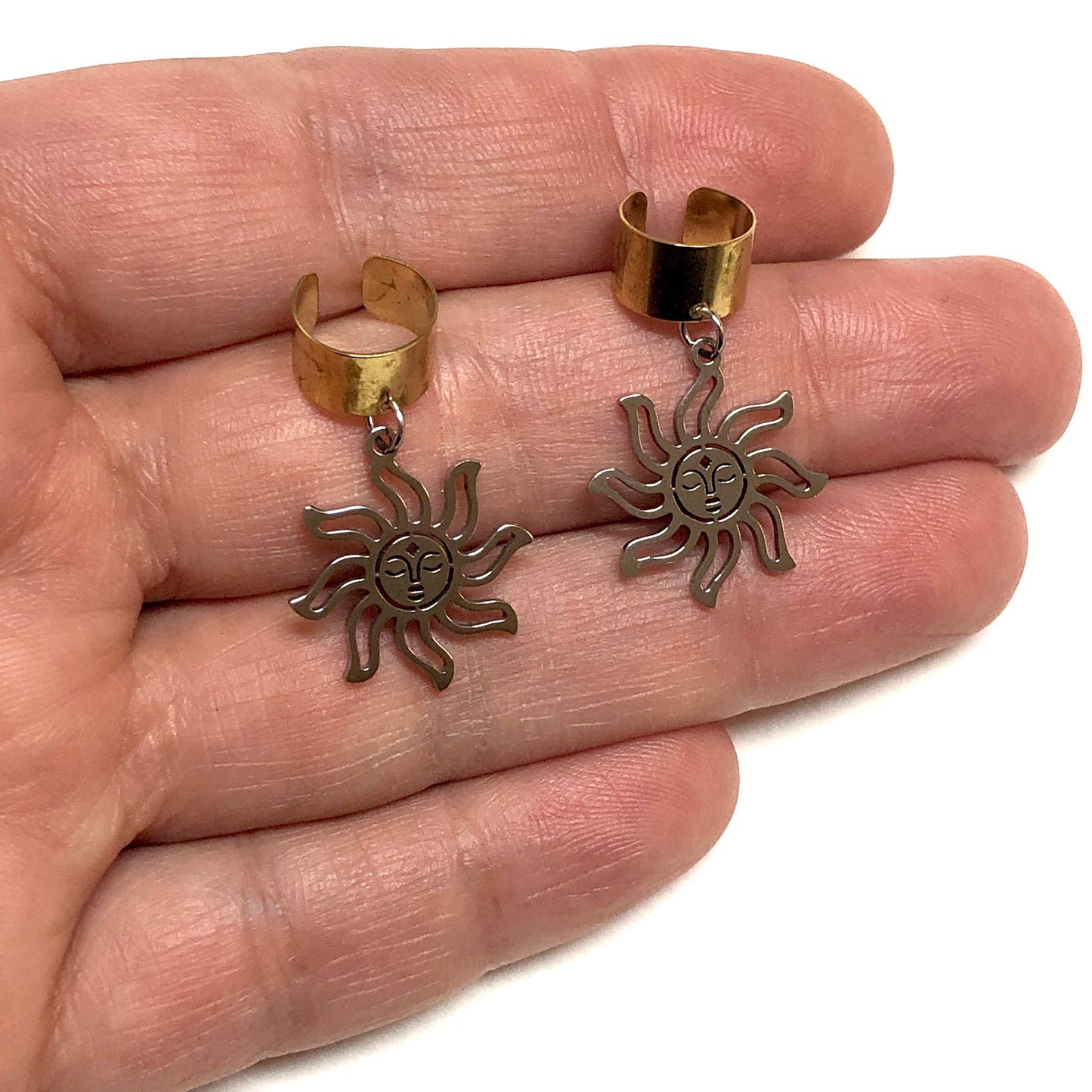 Sarı Çelik Kıkırdak Küpesi (ear cuff)
