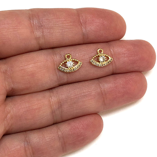 Altın Kaplama Zirkon Taşlı Göz