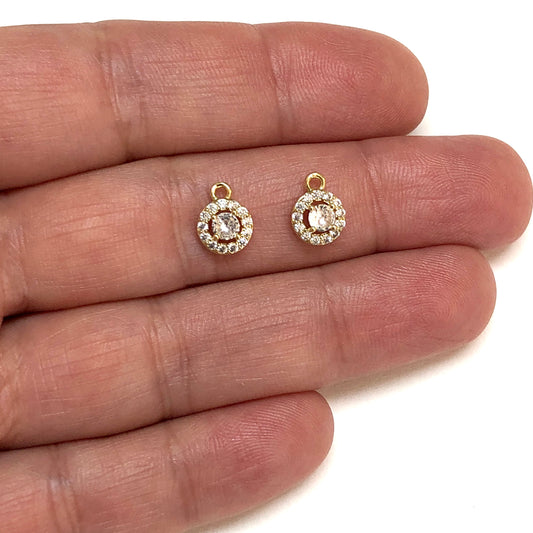 Altın Kaplama Zirkon Taşlı Yuvarlak