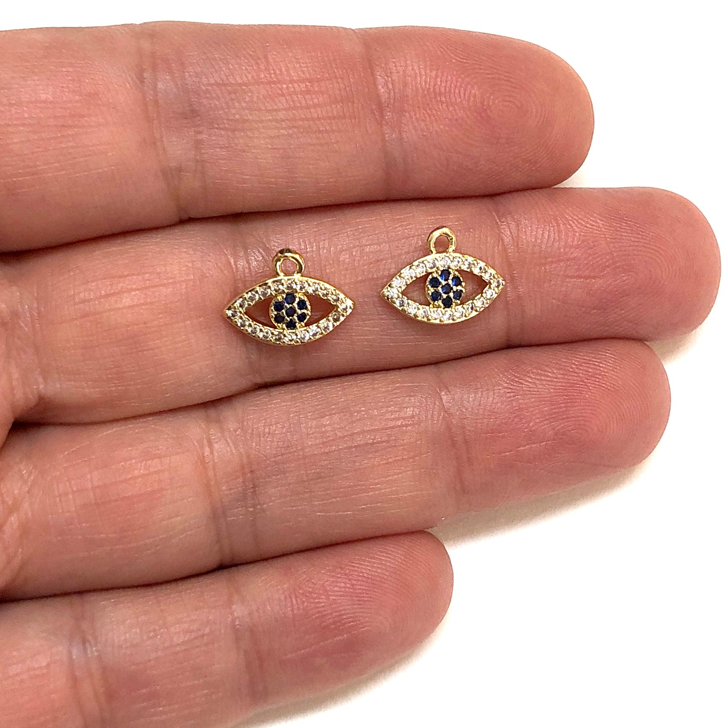 Altın Kaplama Renkli Zirkon Taşlı Göz