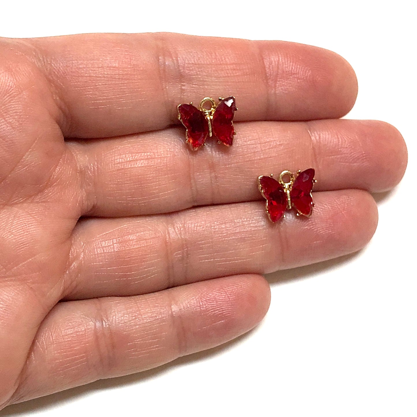 Altın Kaplama Cam Taşlı Kelebek