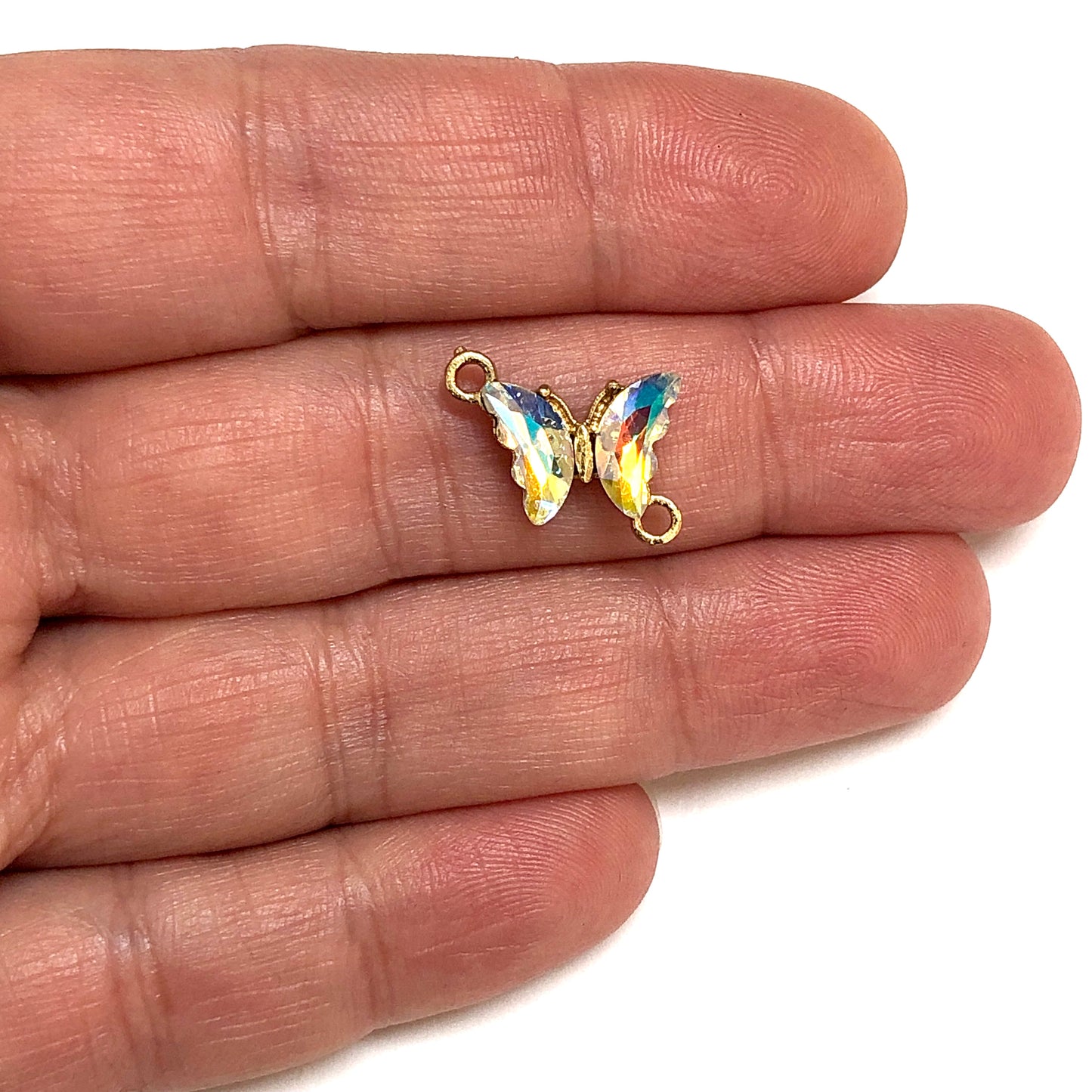 Altın Kaplama Cam Taşlı Kelebek Bileklik