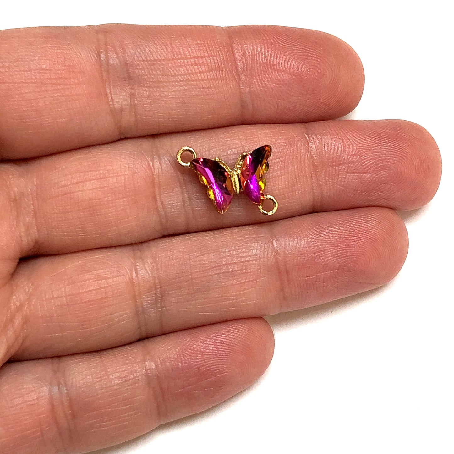 Altın Kaplama Cam Taşlı Kelebek Bileklik