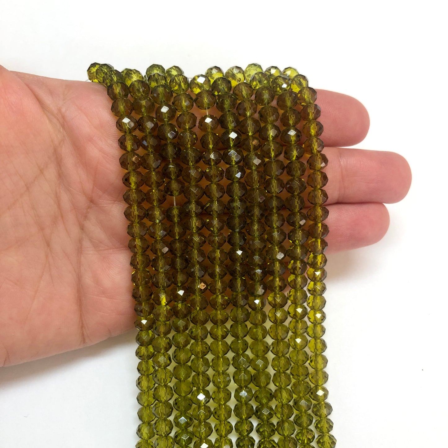 Çin Kristali 6mm - 42 - Şeffaf Haki Yeşil