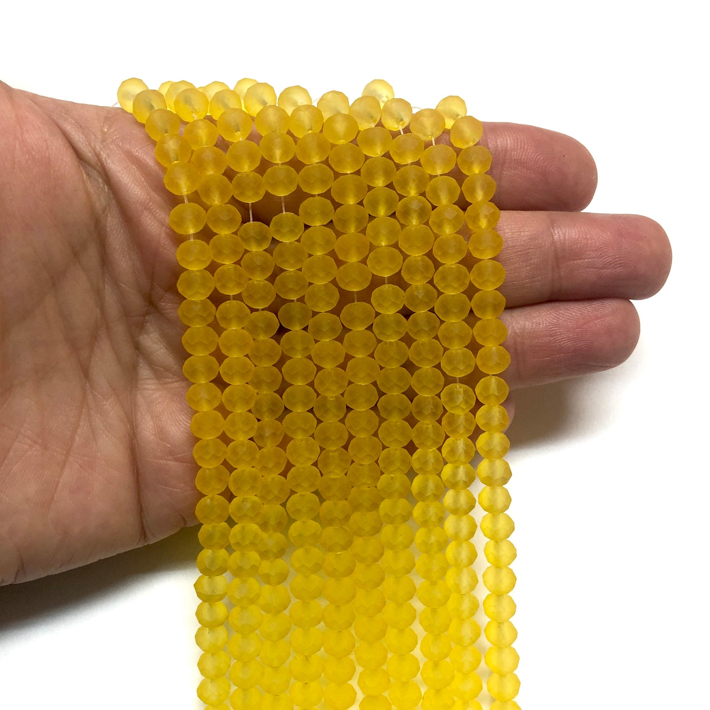 Çin Kristali 6mm - 65 Buzlu Sarı