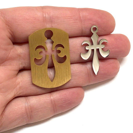 Çelik 2'li Kolye Ucu