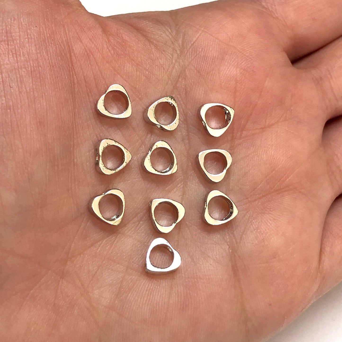 Rodyum Kaplama 8mm İçi Boş Kalp Ara Aparat