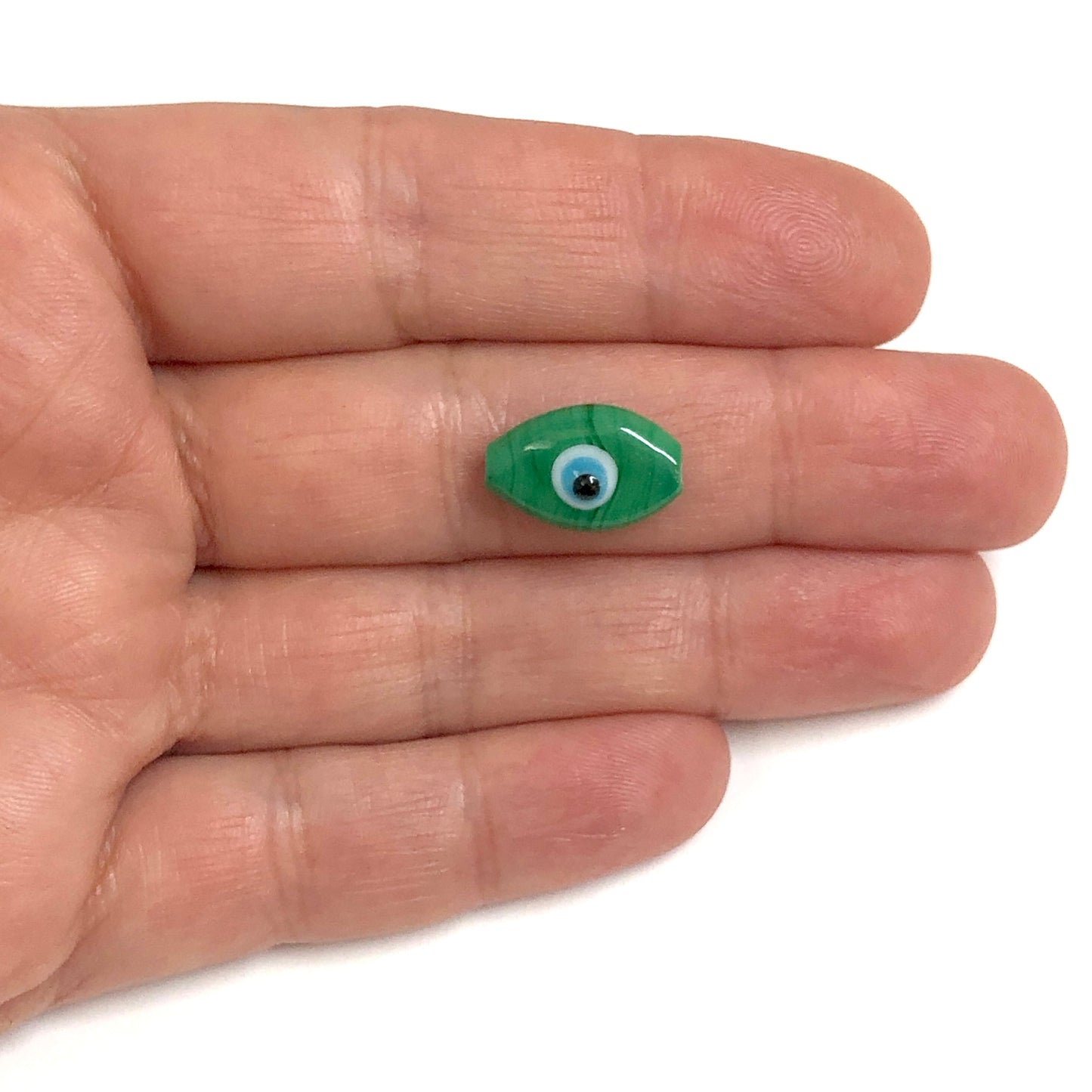 Murano Cam 16x10mm Nazar-Yeşil