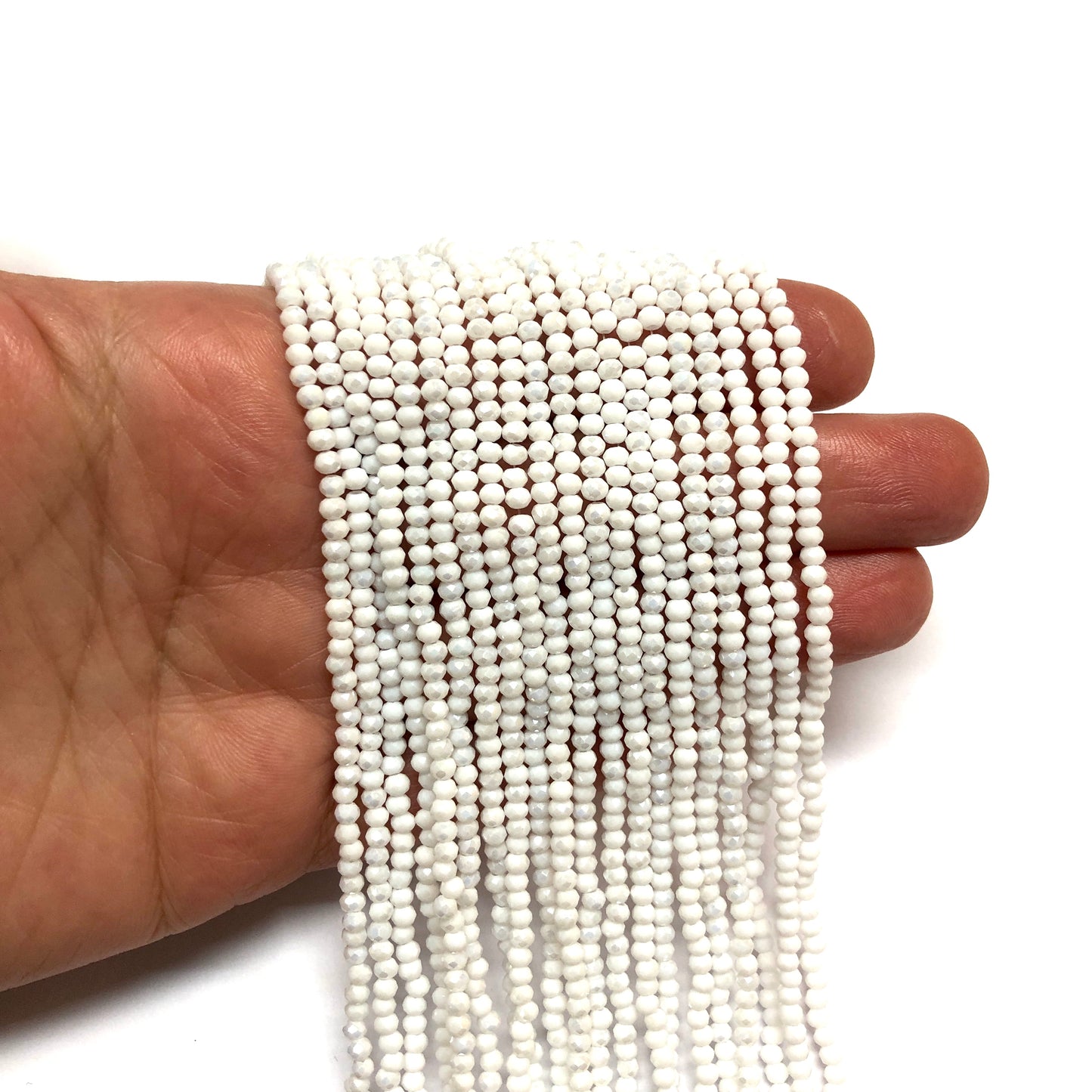 Kristal Boncuk, Çin Kristali-2mm-3 - Janjan Beyaz