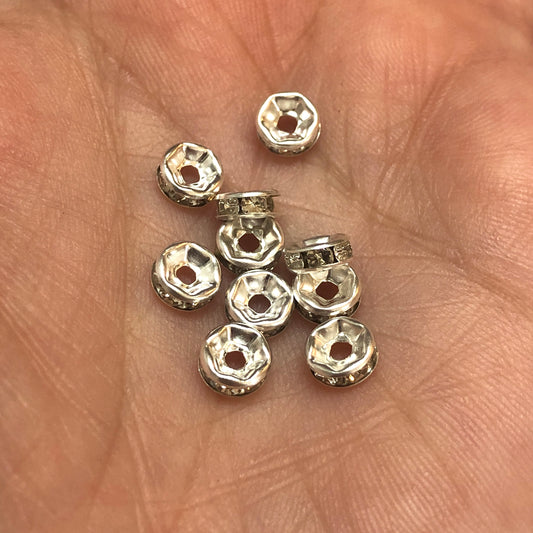 6mm Taşlı Rondela Aparat - Gümüş