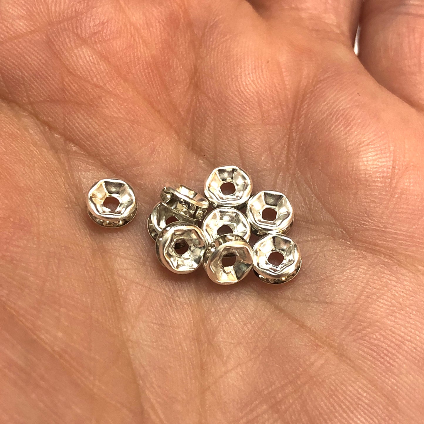 6mm Taşlı Rondela Aparat - Gümüş