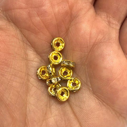 6mm Taşlı Rondela Aparat - Altın