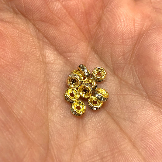 4mm Taşlı Rondela Aparat - Altın