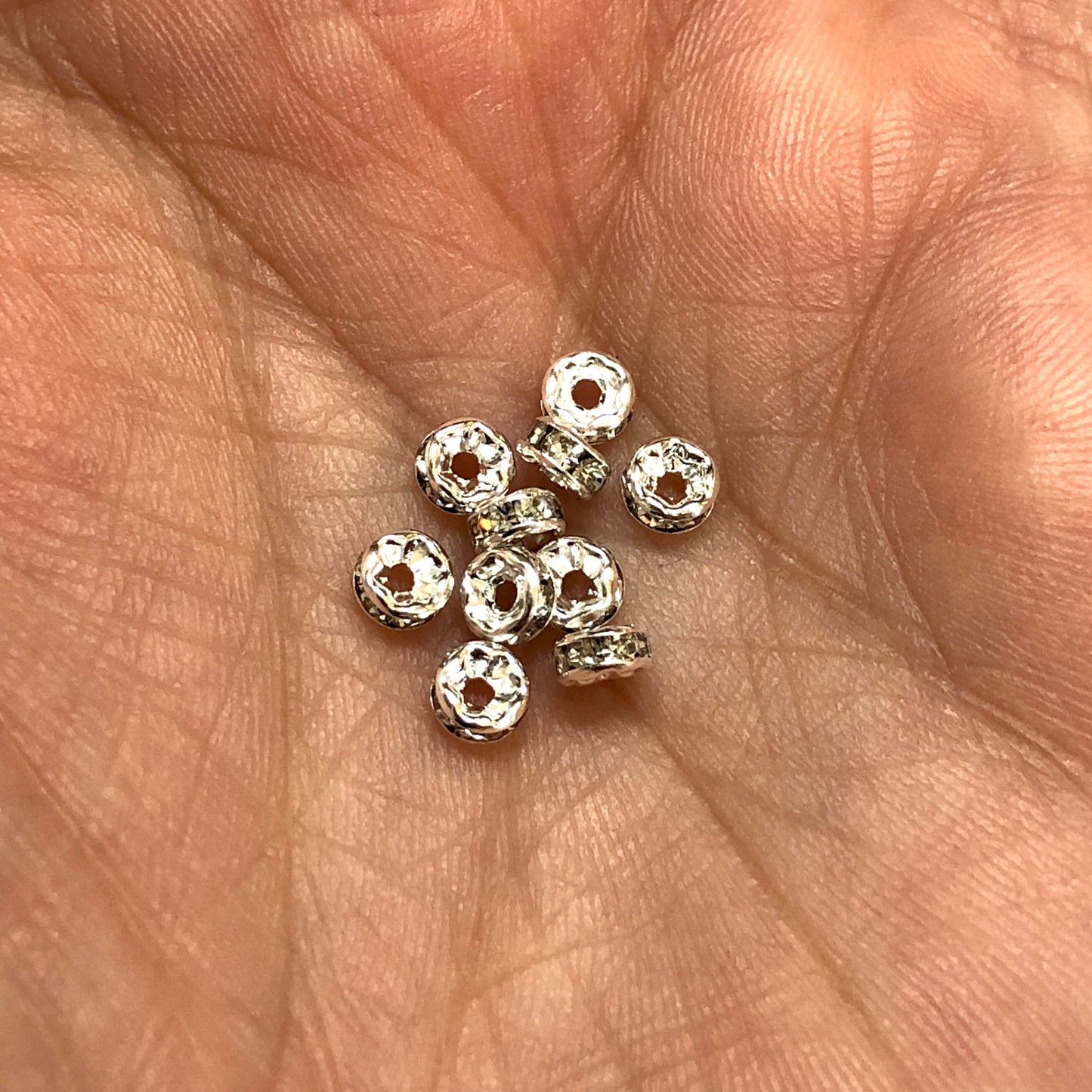 4mm Taşlı Rondela Aparat - Gümüş