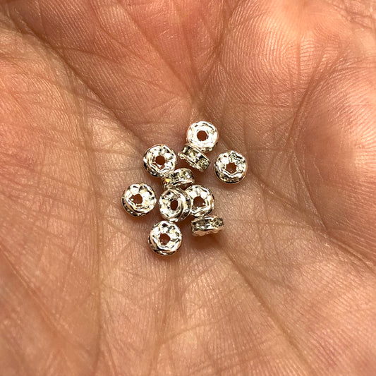 4mm Taşlı Rondela Aparat - Gümüş