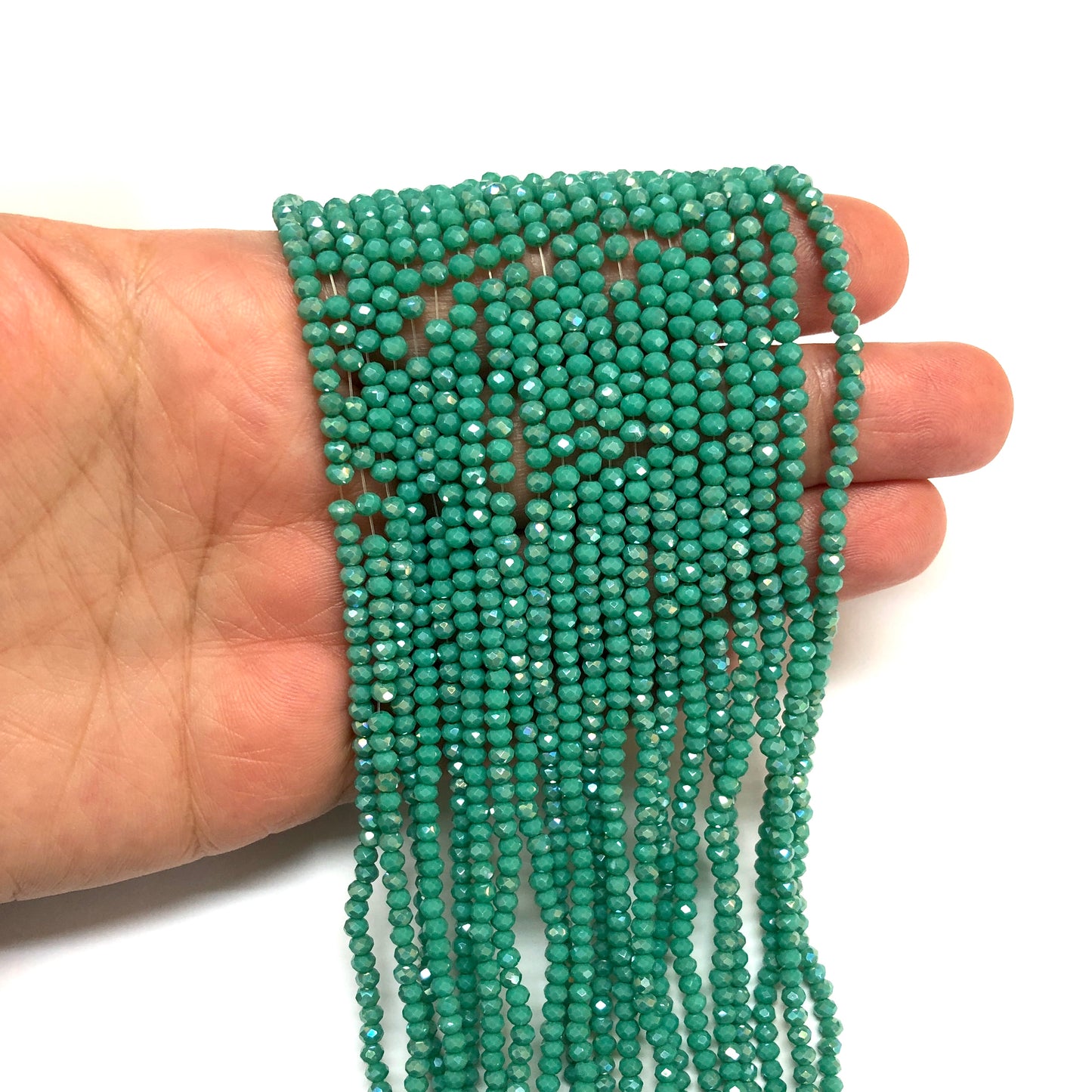 Kristal Boncuk, Çin Kristali-2mm- 9 - Janjan Turkuaz