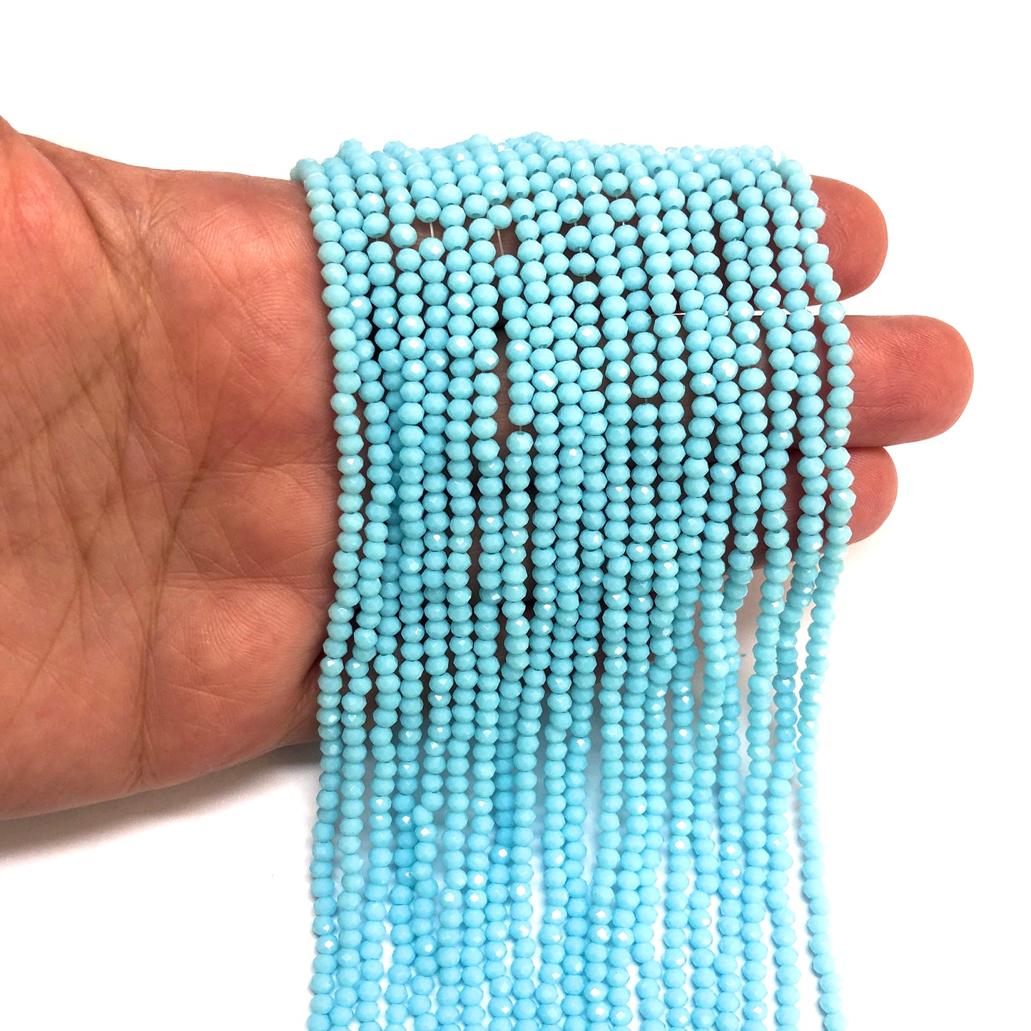 Kristal Boncuk, Çin Kristali-2mm- 12 - Opak Bebe Mavi