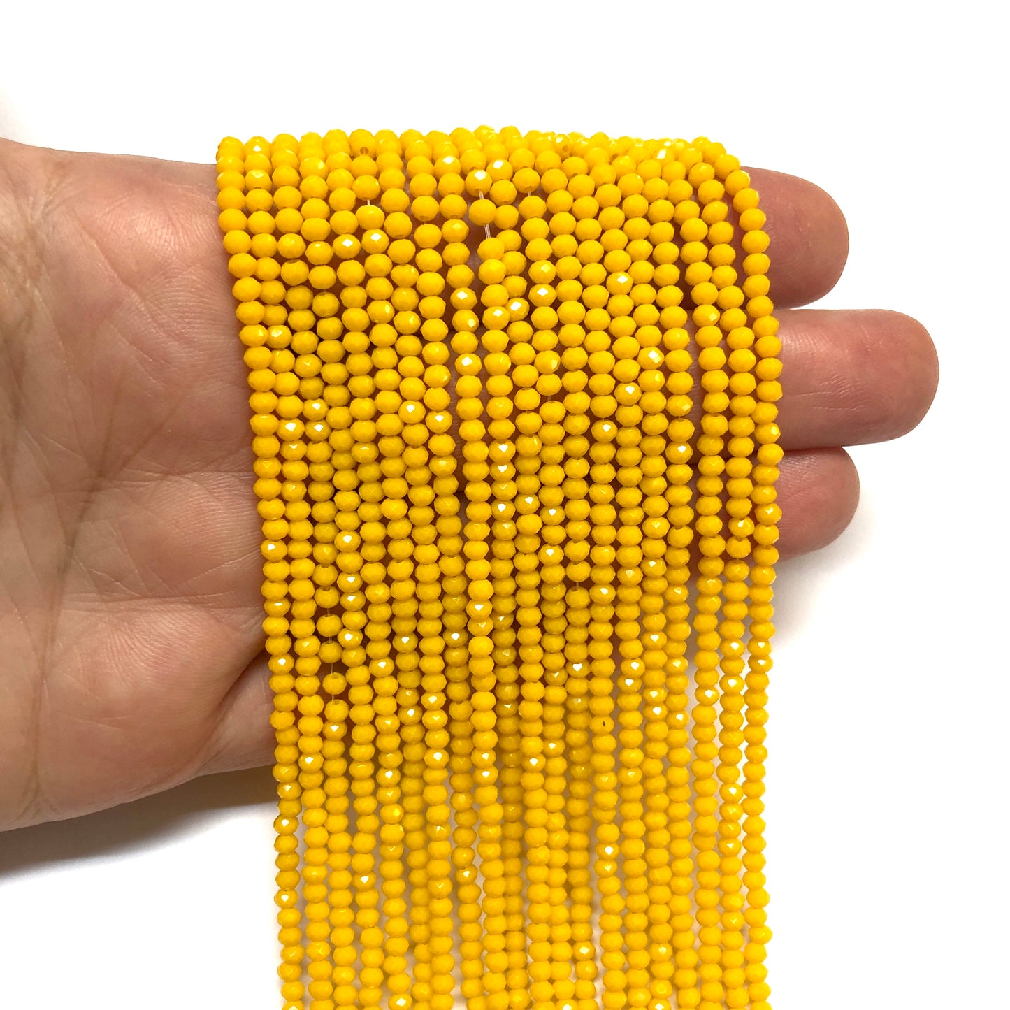 Kristal Boncuk, Çin Kristali-2mm- 21 - Kanarya Sarı