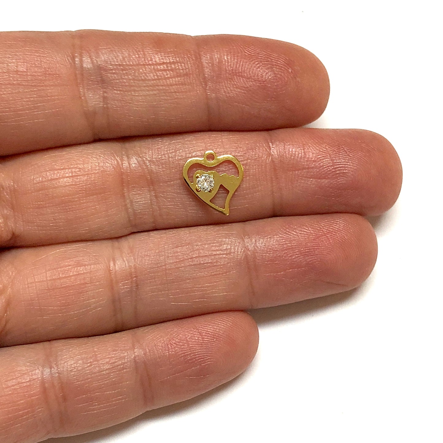 Altın Kaplama Zirkon Taşlı Kalp