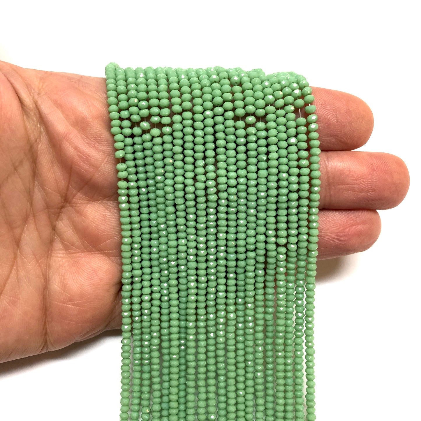 Kristal Boncuk, Çin Kristali-2mm- 22 - Nil Yeşili
