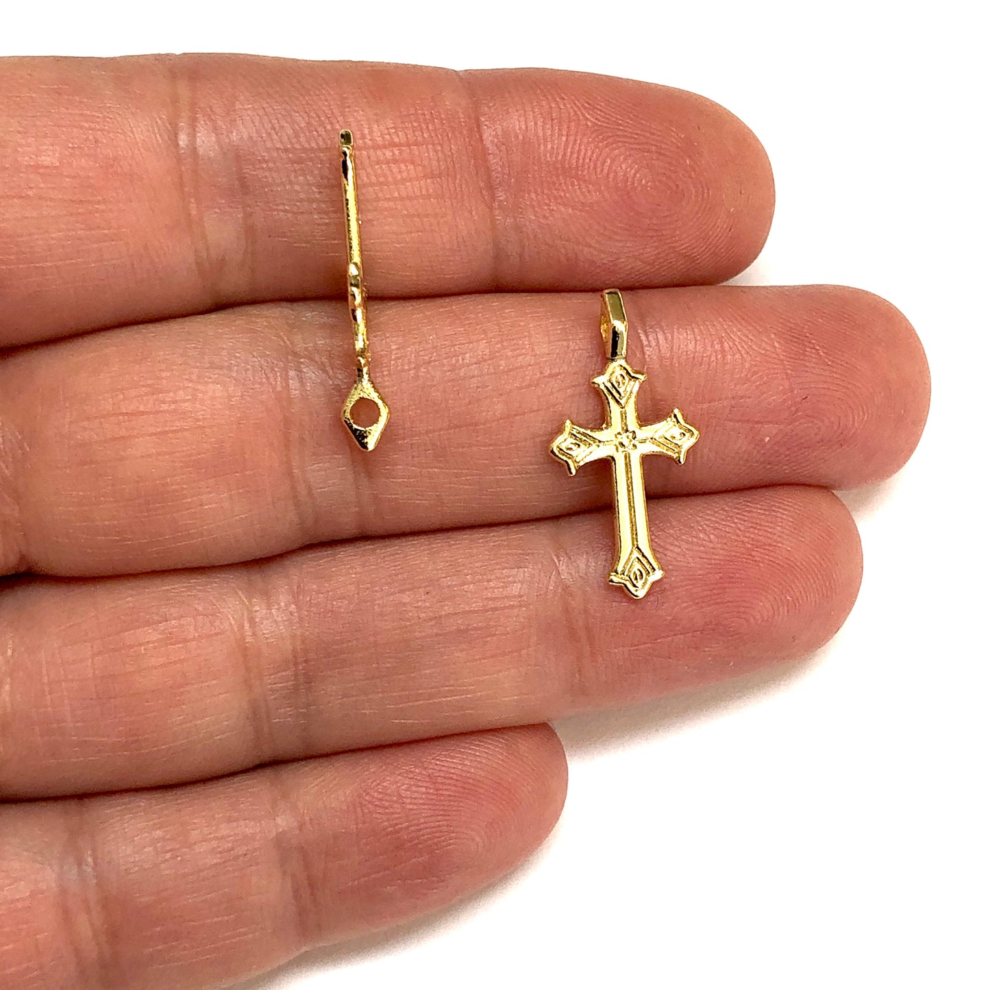 Altın Kaplama Haç Kolye Ucu