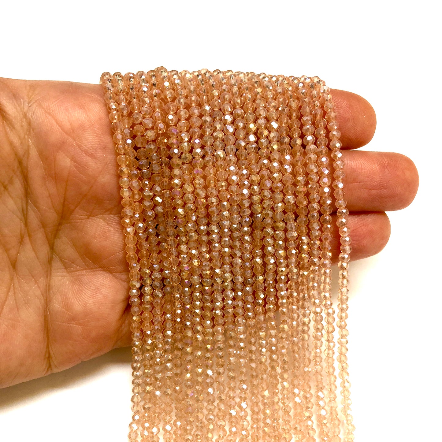 Kristal Boncuk, Çin Kristali-2mm- 25 - Buzlu Pudra