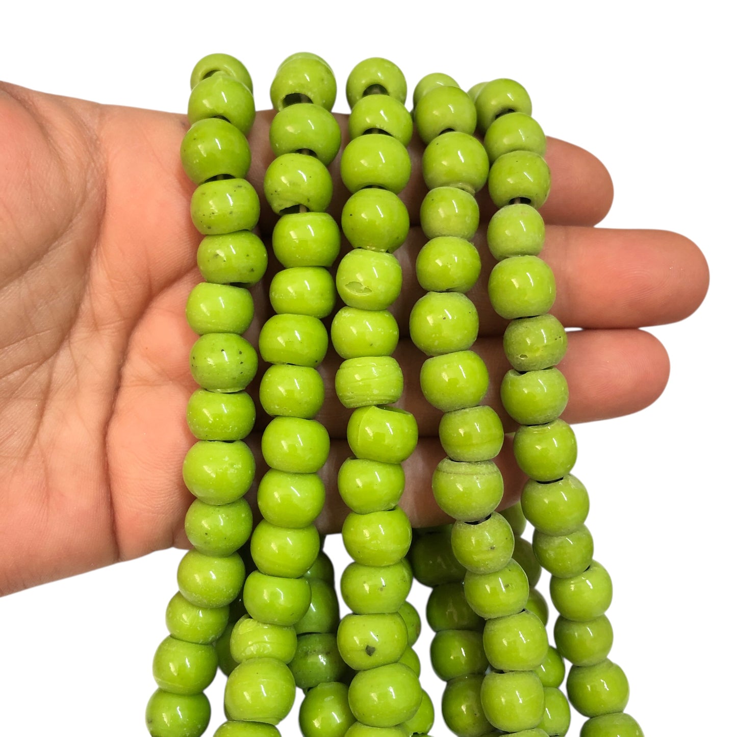 Round Glass Hearth Bead - Orange