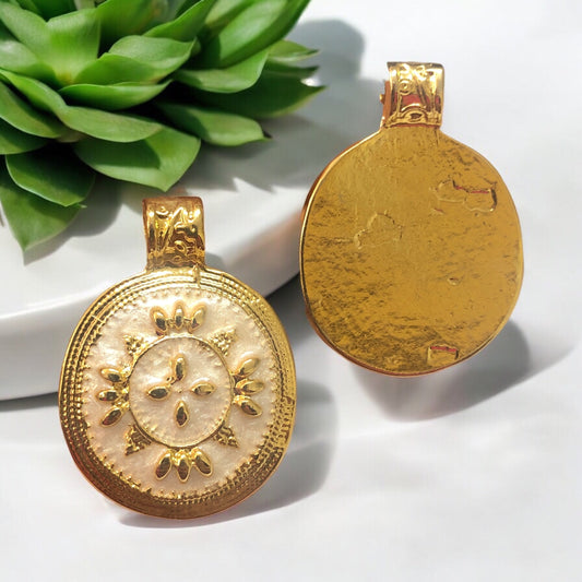 Altın Kaplama Mineli Sedef Kolye Ucu