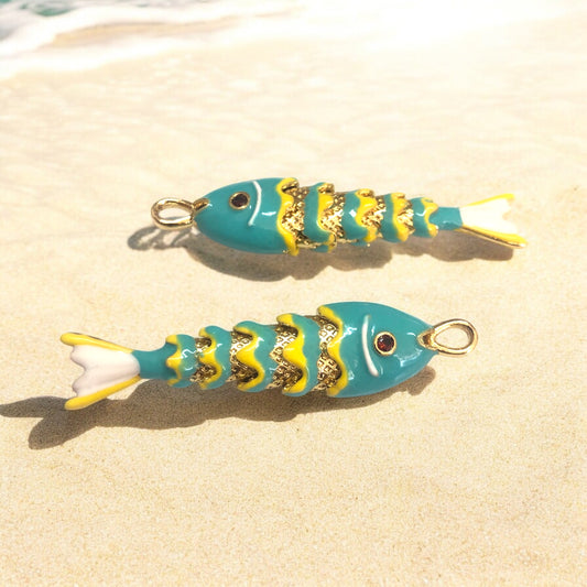 Altın Kaplama Hareketli Balık Büyük Boy -7