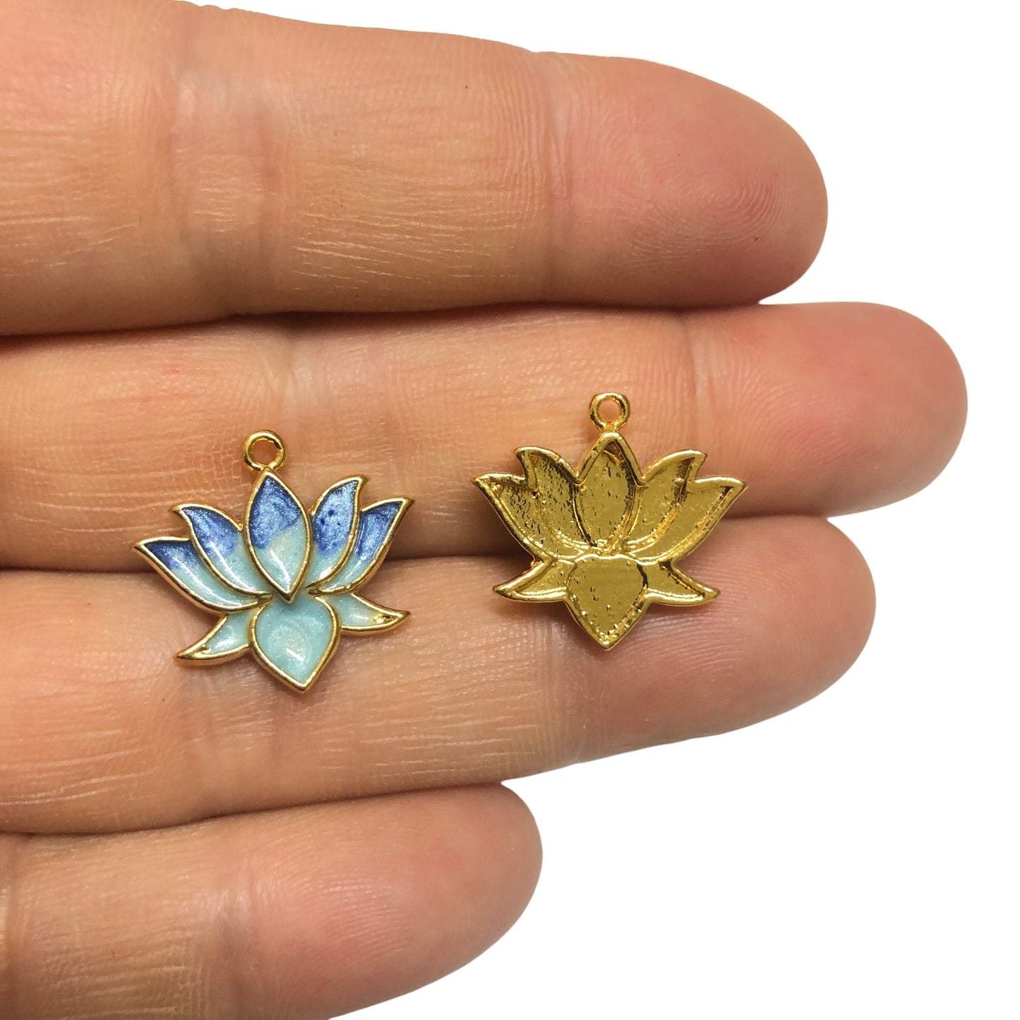 Altın Kaplama Mineli Lotus-Saks Mavi