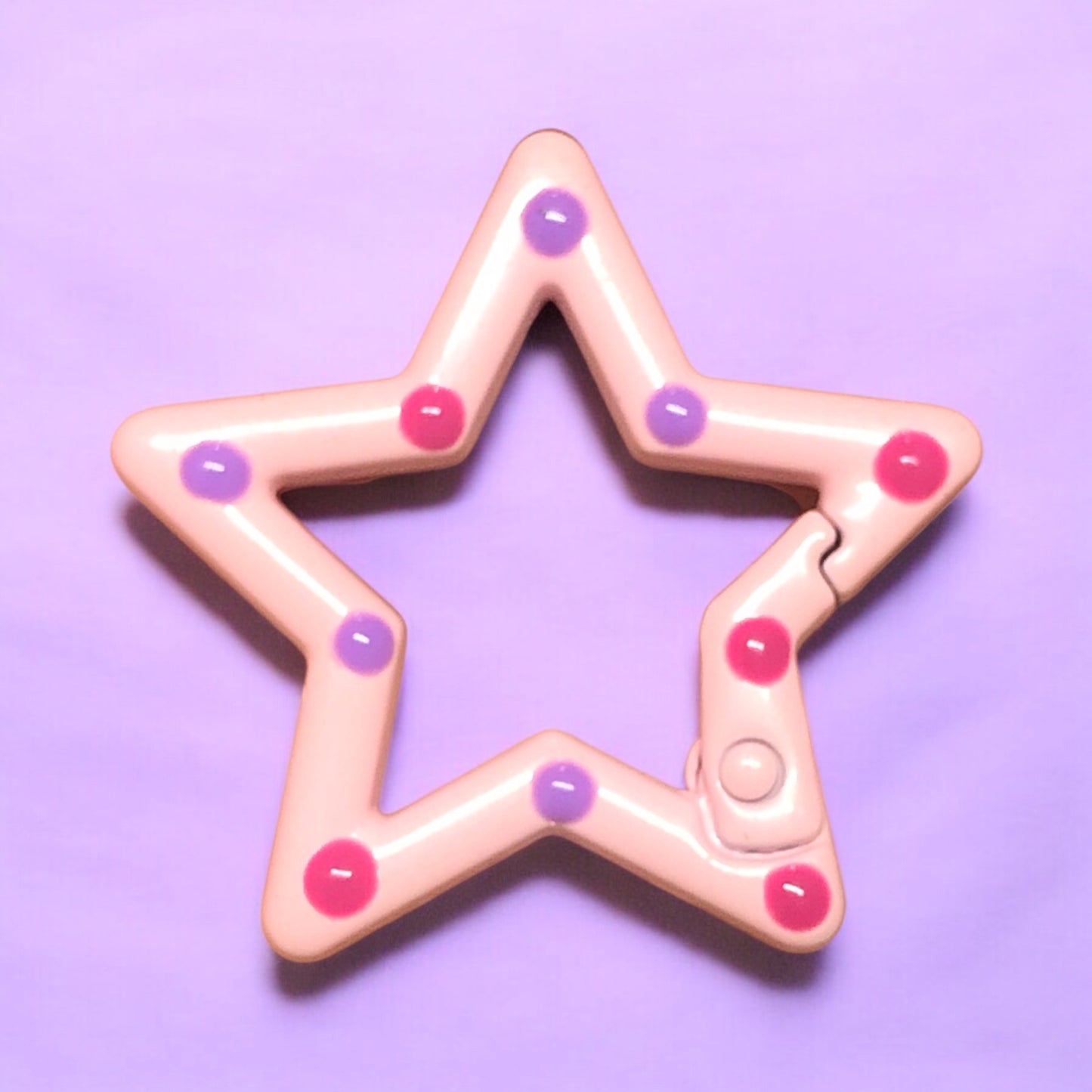 Mineli Yıldız Anahtarlık Aparatı - Pembe