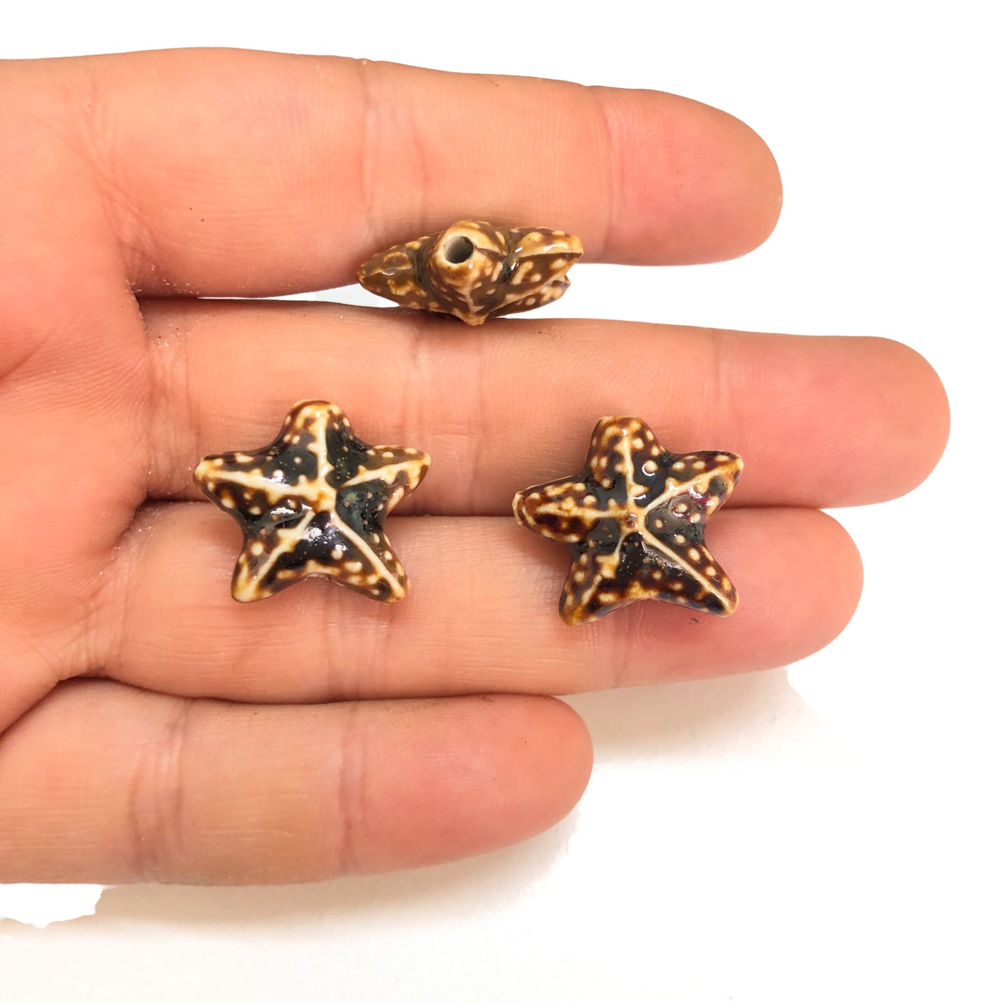 Seramik Yıldız Büyük Boy - Kahverengi