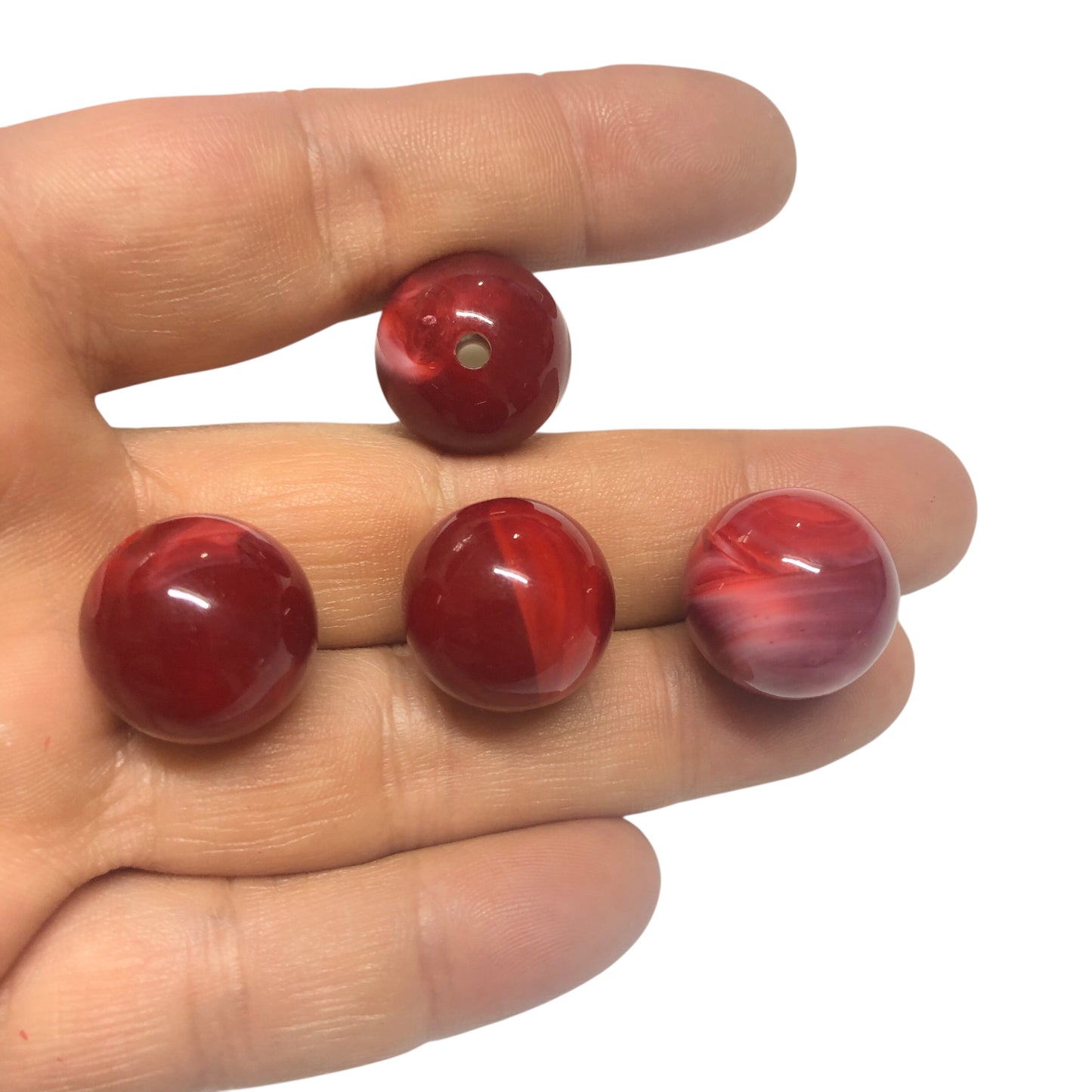 A Kalite Akrilik 18mm Top- Ebruli Kırmızı