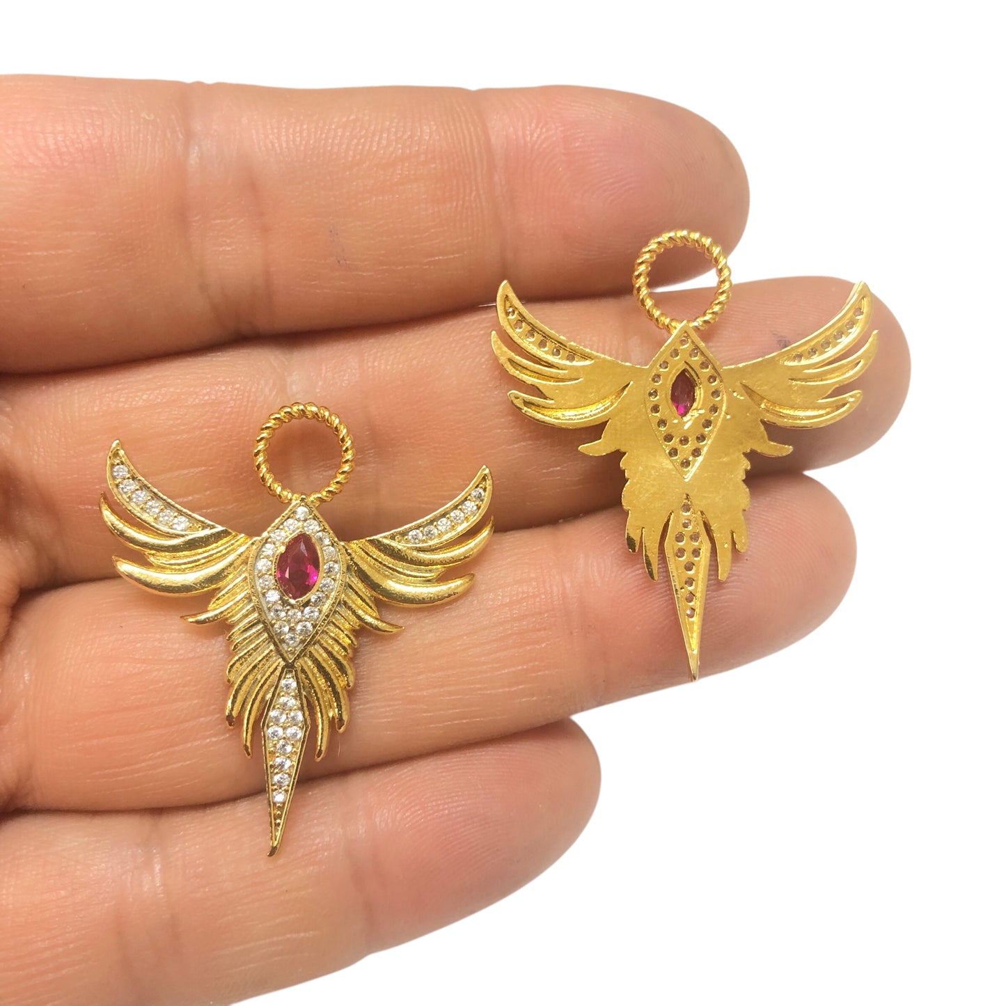 Altın Kaplama Zirkon Taşlı Anka Kuşu Kolye Ucu