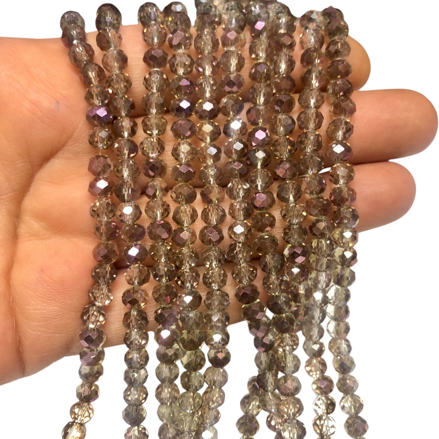 Çin Kristali 6mm - 6108 Şeffaf Aynalı Mürdüm