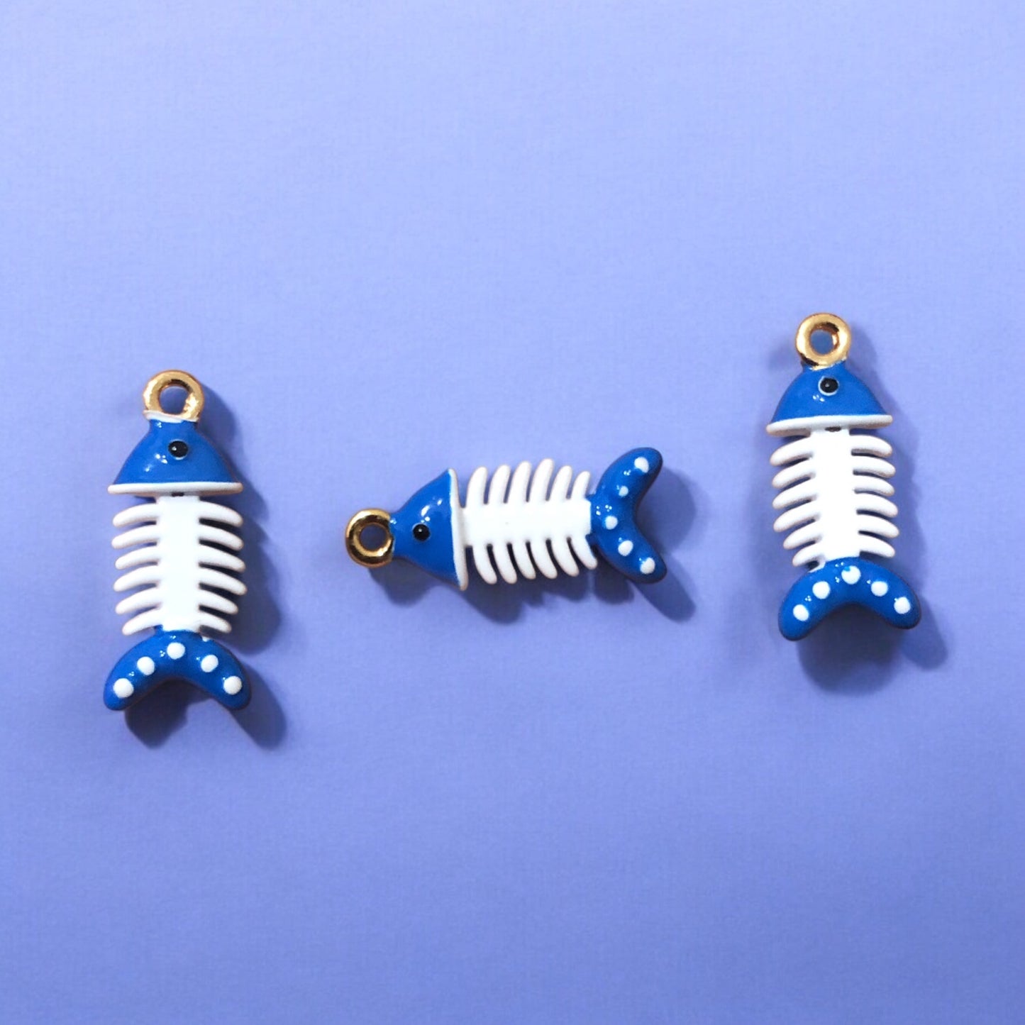 Altın Kaplama Benekli Balık Kılçığı-Saks Mavi