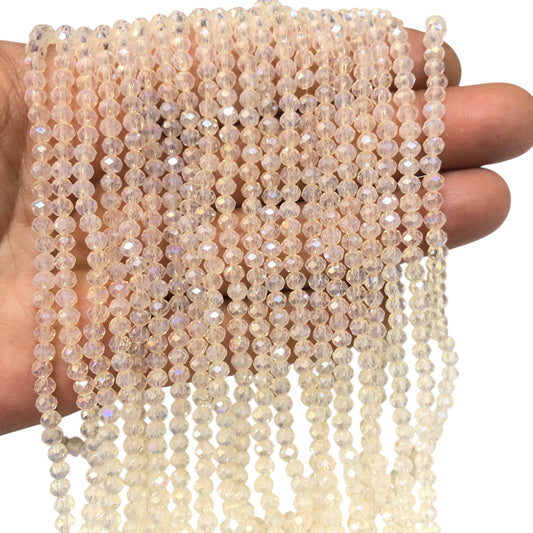 Kristal Boncuk, Çin Kristali-4mm - 80- Şeffaf Buzlu Janjanlı Pudra