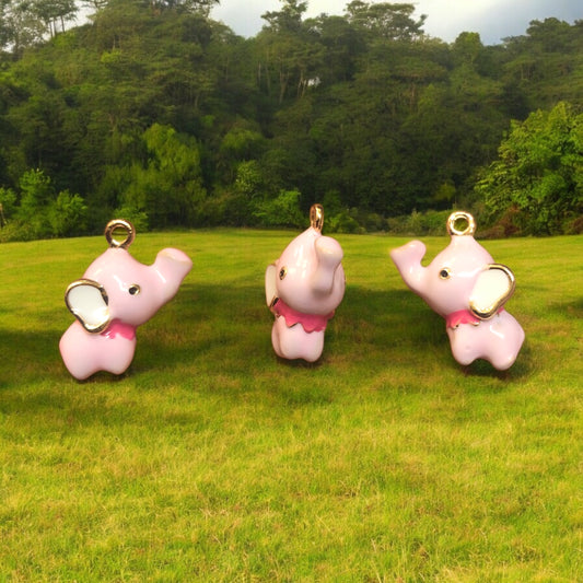 Altın Kaplama Üç boyutlu Pembe Fil Sallantı