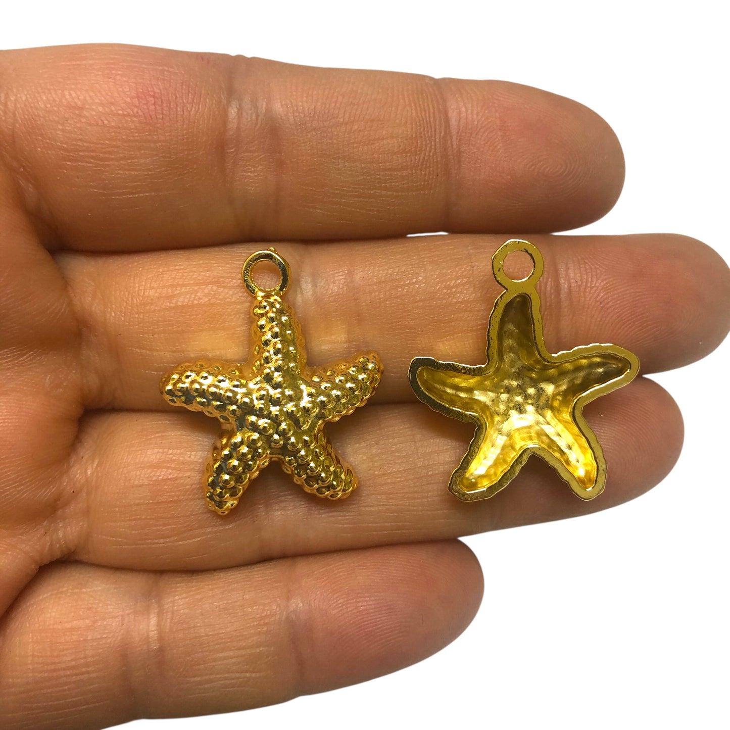 Altın Kaplama Sallantı Deniz Yıldızı Dokulu - 29 mm