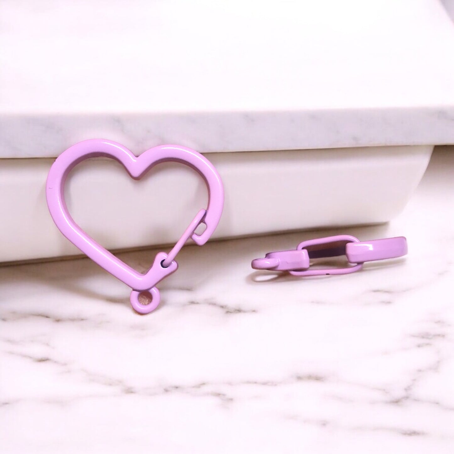 Mineli Kalp Anahtarlık Aparatı - Lila