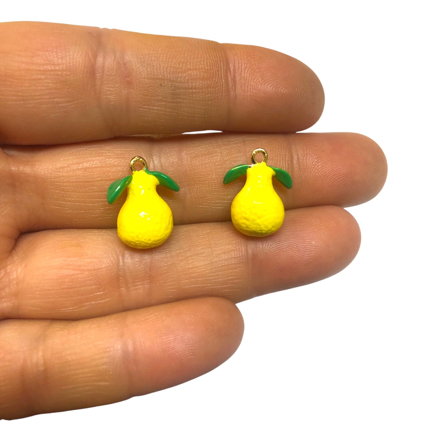 Gold Plated Enamel Strawberry Shaking Attachment - Neon Green