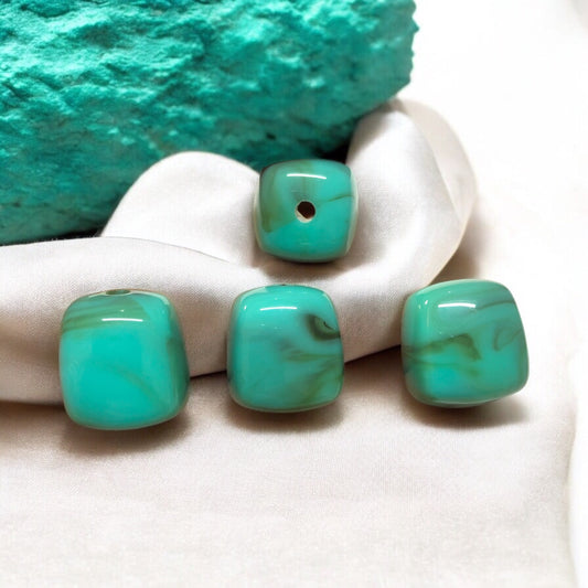 A Kalite Akrilik Silindir -16.3X17.3- Ebruli Turkuaz