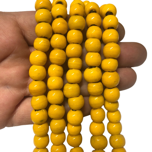 Round Glass Hearth Bead - Orange