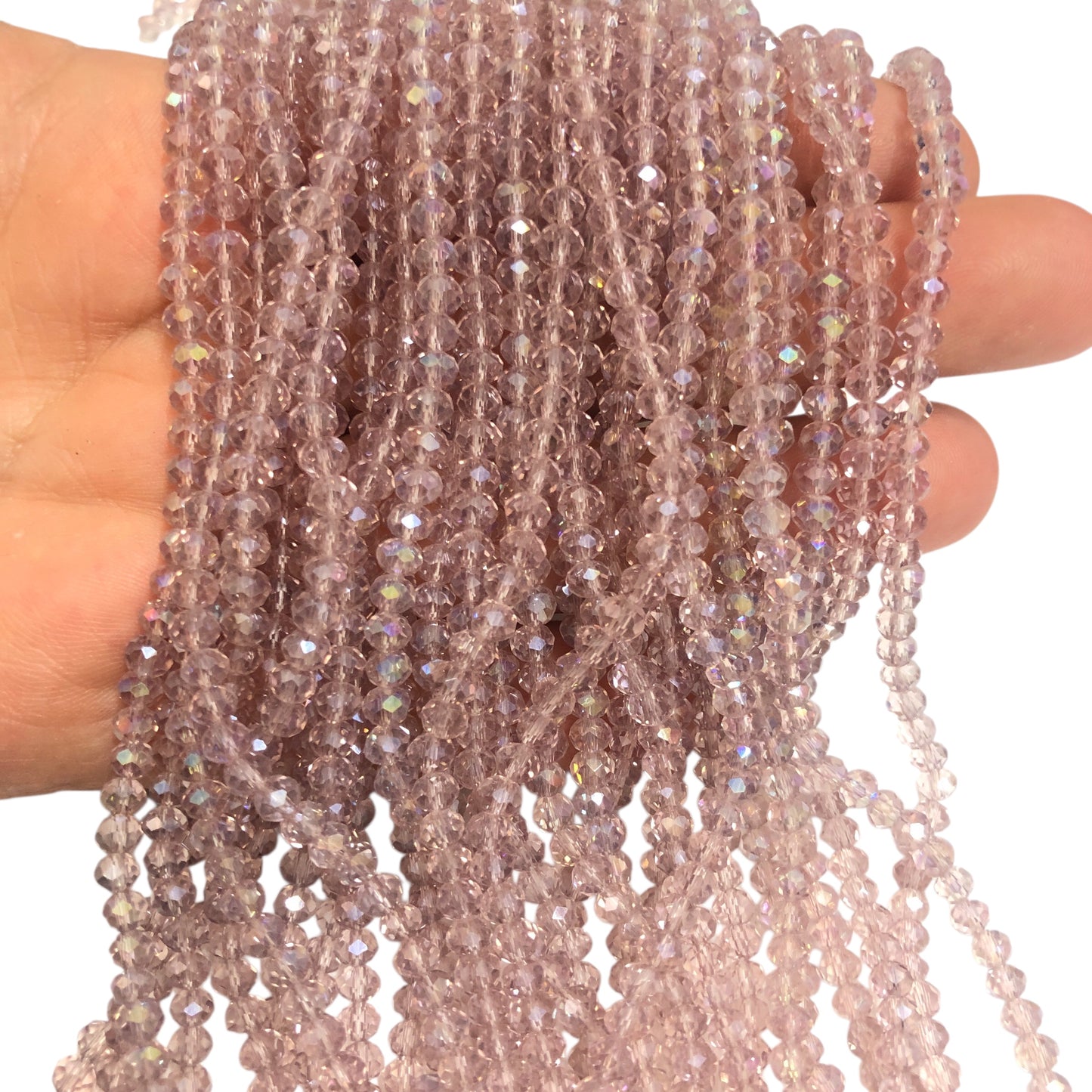 Kristal Boncuk, Çin Kristali-4mm - 66- Şeffaf Janjanlı Gül Kurusu